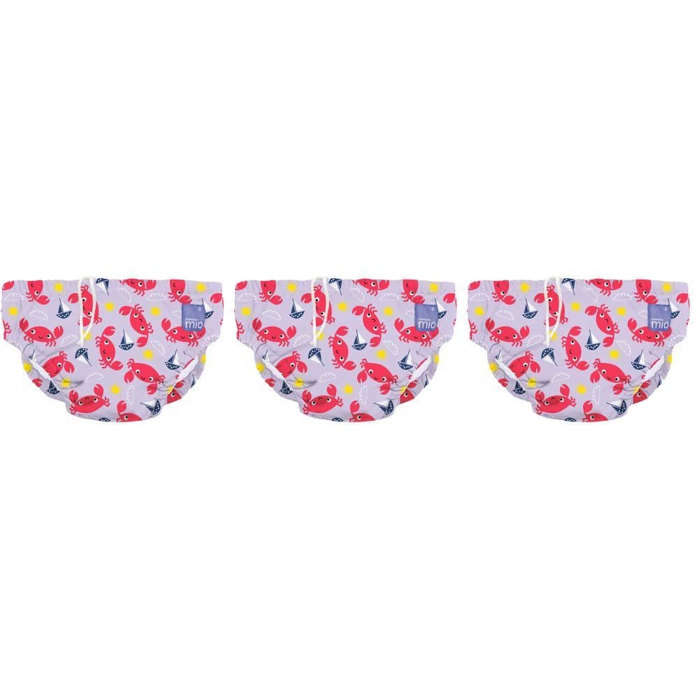 Bambino Mio, Wiederverwendbare Schwimmwindel, Krabbe, M (6-12 Monate) x3 3x1 St Windeln