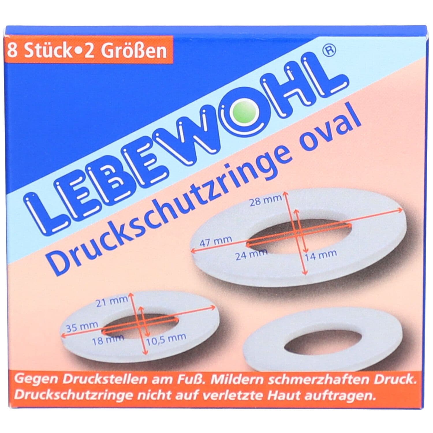 Lebewohl Druckschutzringe oval 8 St Pflaster
