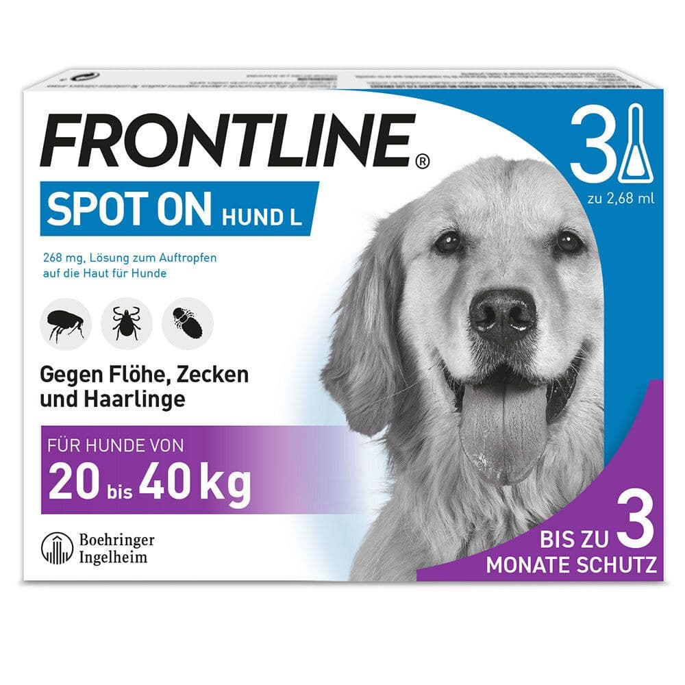 Frontline Spot on H 40 Lösung f.Hunde 3 St Einzeldosispipetten