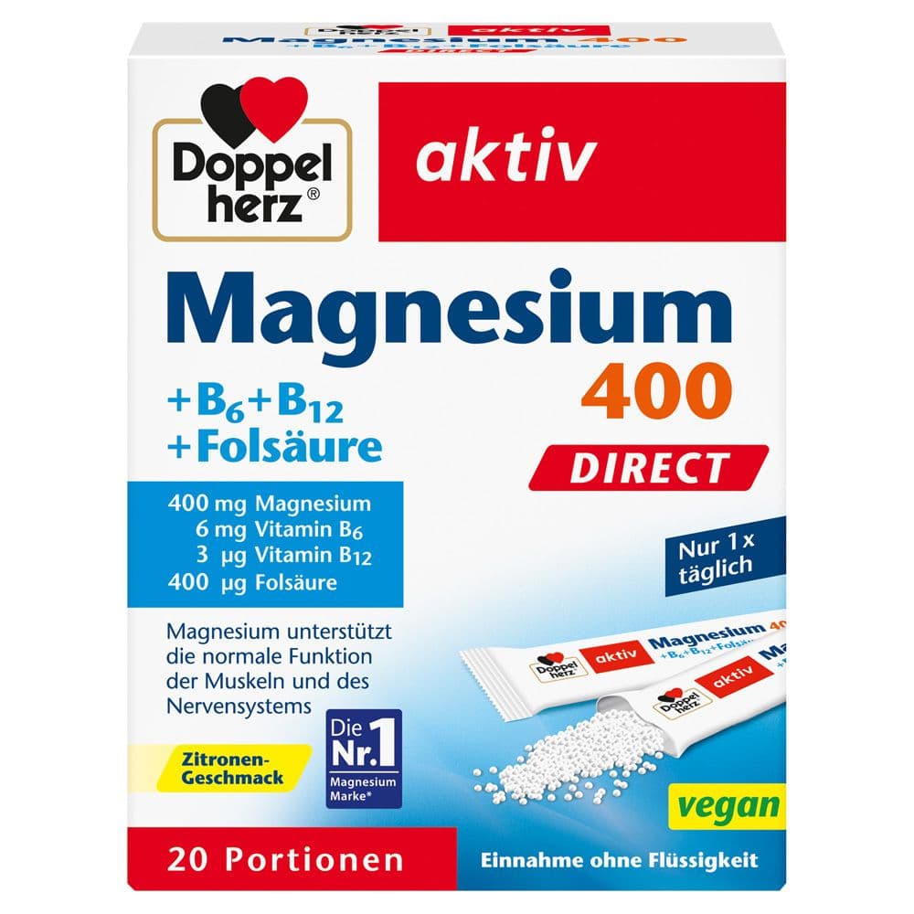 Doppelherz Magnesium+B Vitamine Direct Pellets 20 St