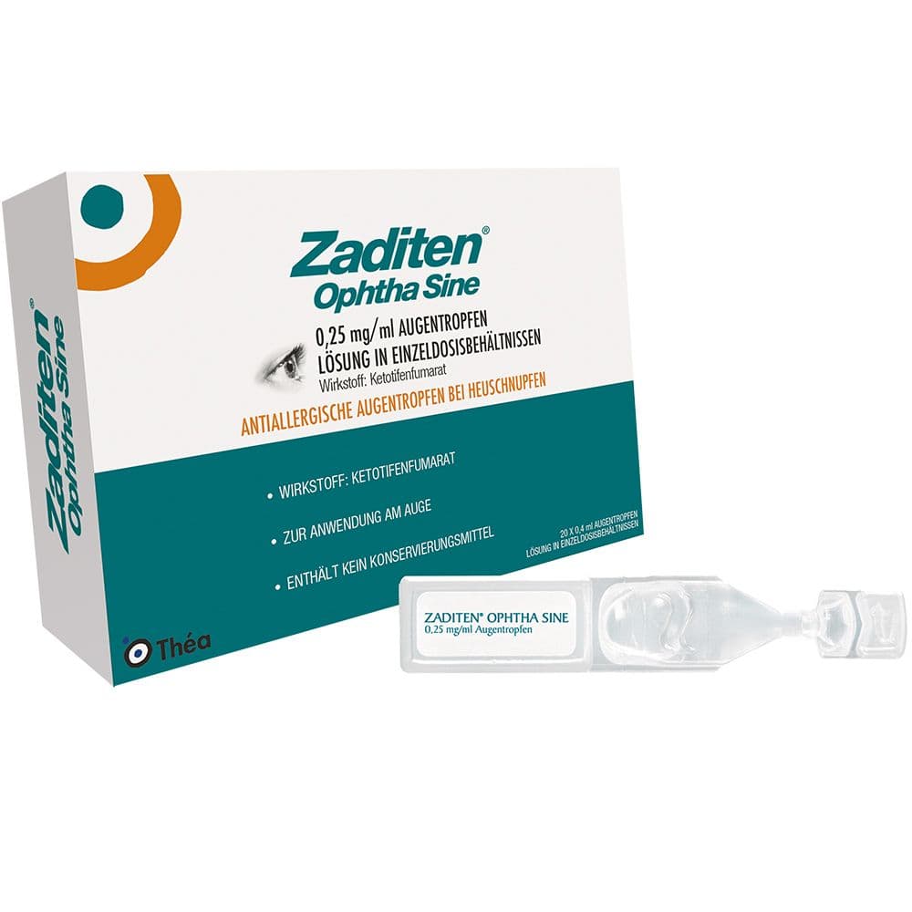 Zaditen ophtha sine 0,25 mg/ml Augentr.Einzeldos. 20 St Einzeldosispipetten