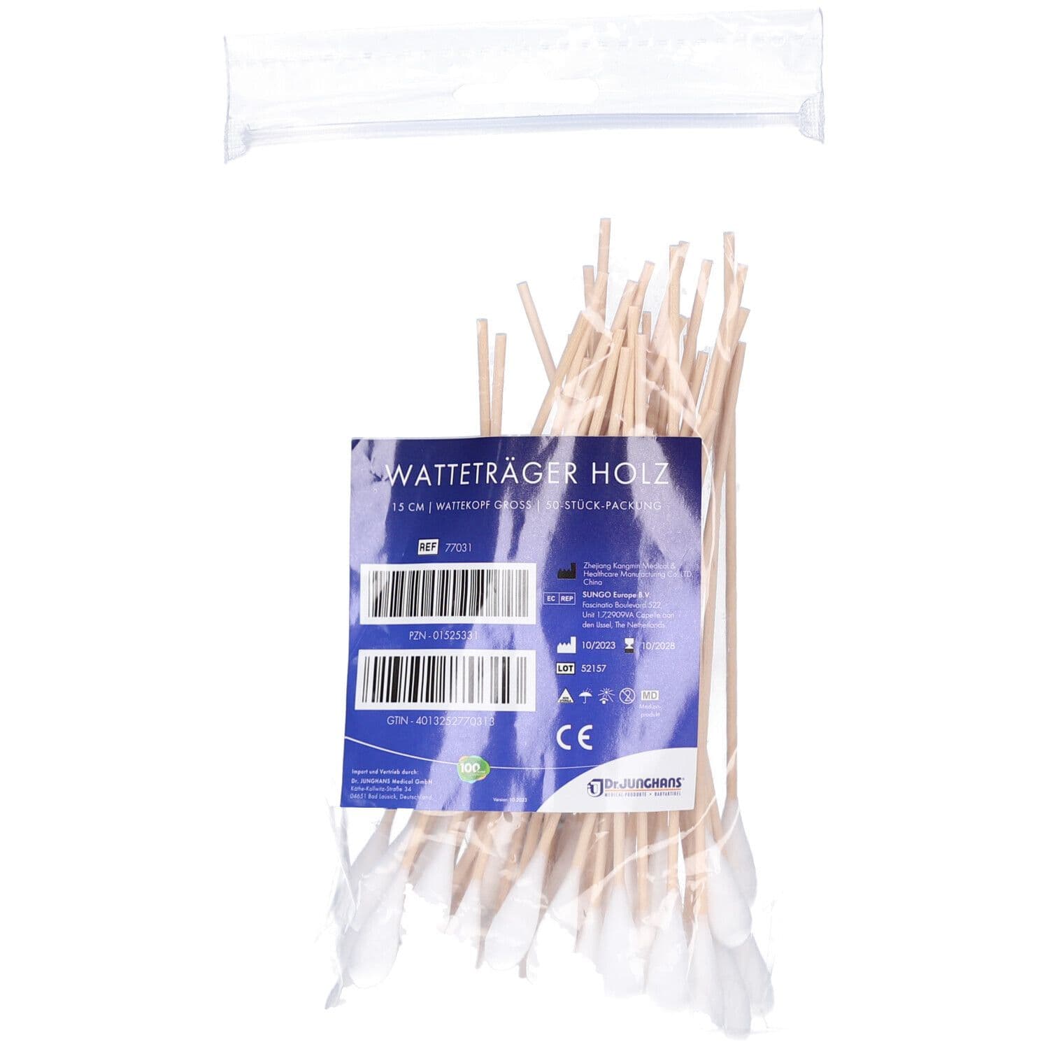 Wattestäbchen Holz 15 cm großer Kopf 50 St Stäbchen