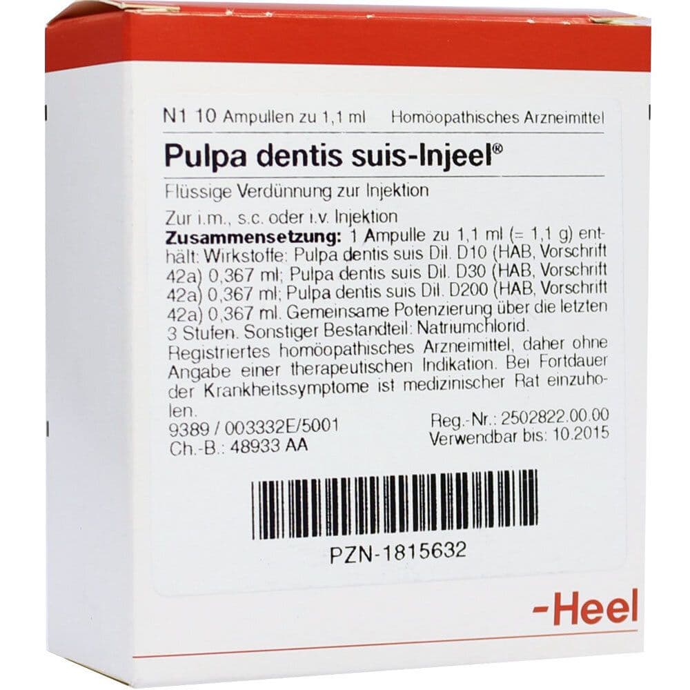 Pulpa Dentis Suis Injeel Ampullen 10 St