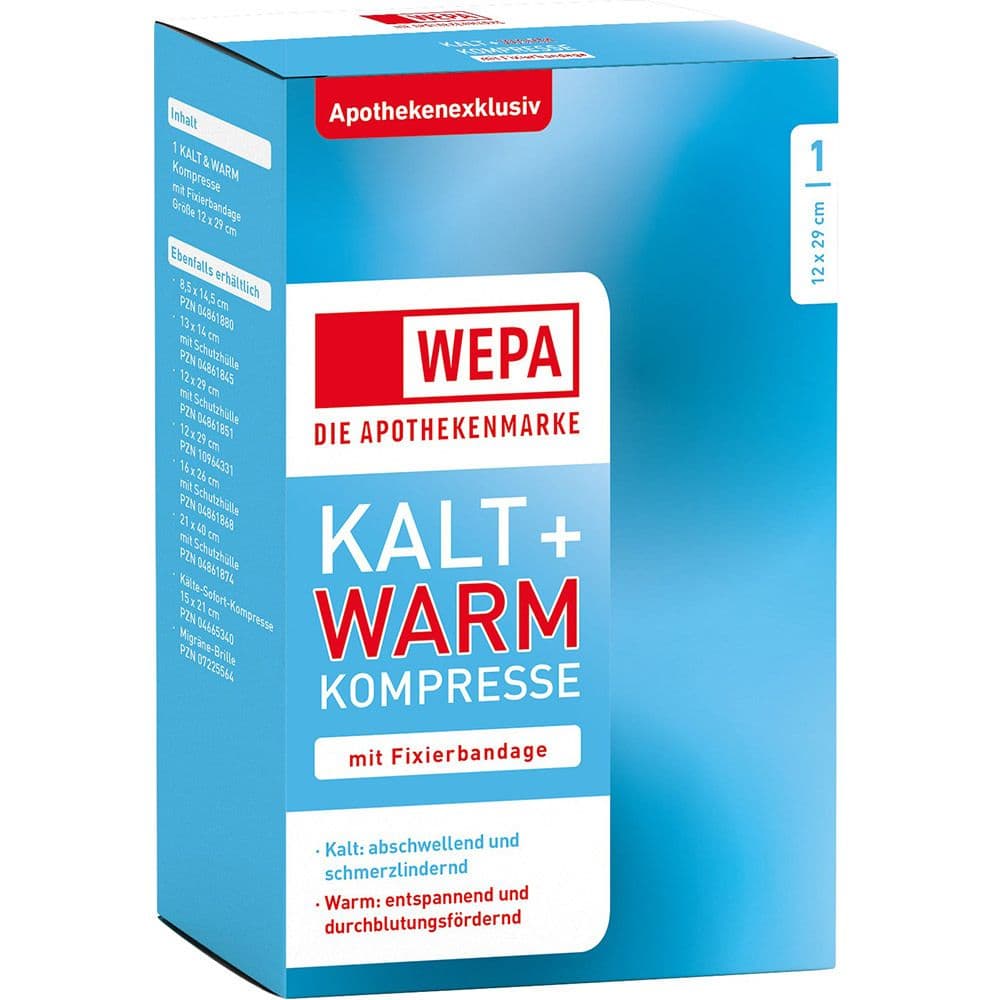 Kalt-Warm Kompresse 12x29 cm mit Fixierband 1 St Kompressen