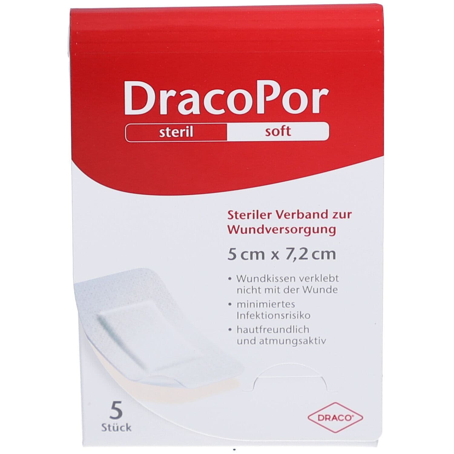 Dracopor Wundverband 5x7,2 cm steril 5 St Verband
