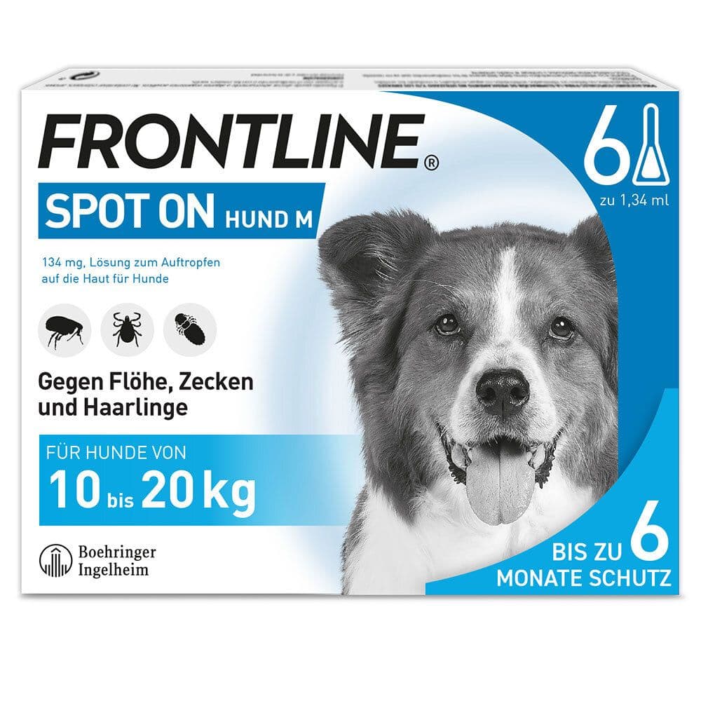 Frontline Spot on H 20 Lösung f.Hunde 6 St Einzeldosispipetten