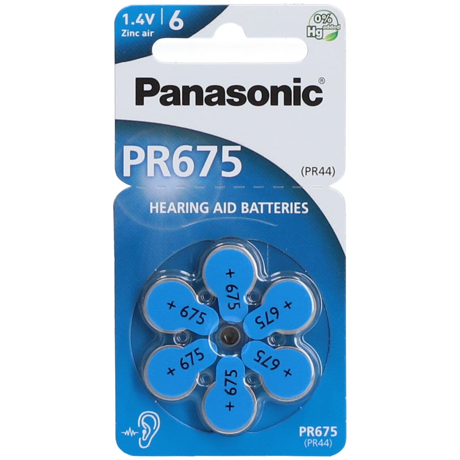 Batterien f.Hörgeräte Panasonic Pr675 6 St