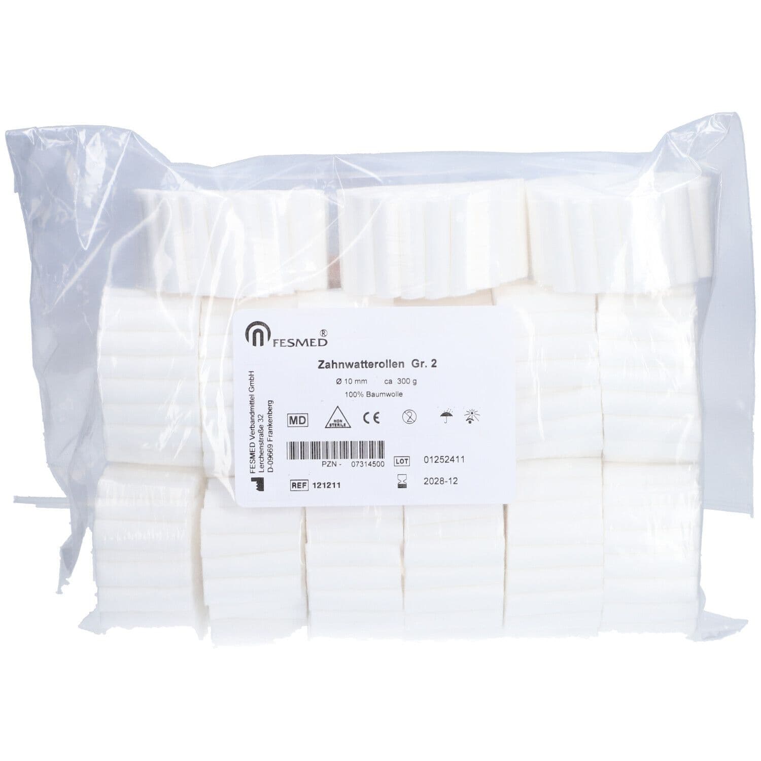 Zahnwatterollen Gr.2 Drm.10 mm 300 g Watte