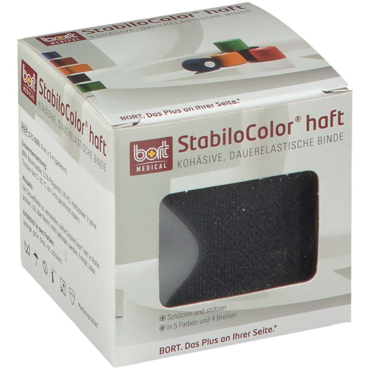 Bort StabiloColor haft Binde 6 cm schwarz 1 St Binden