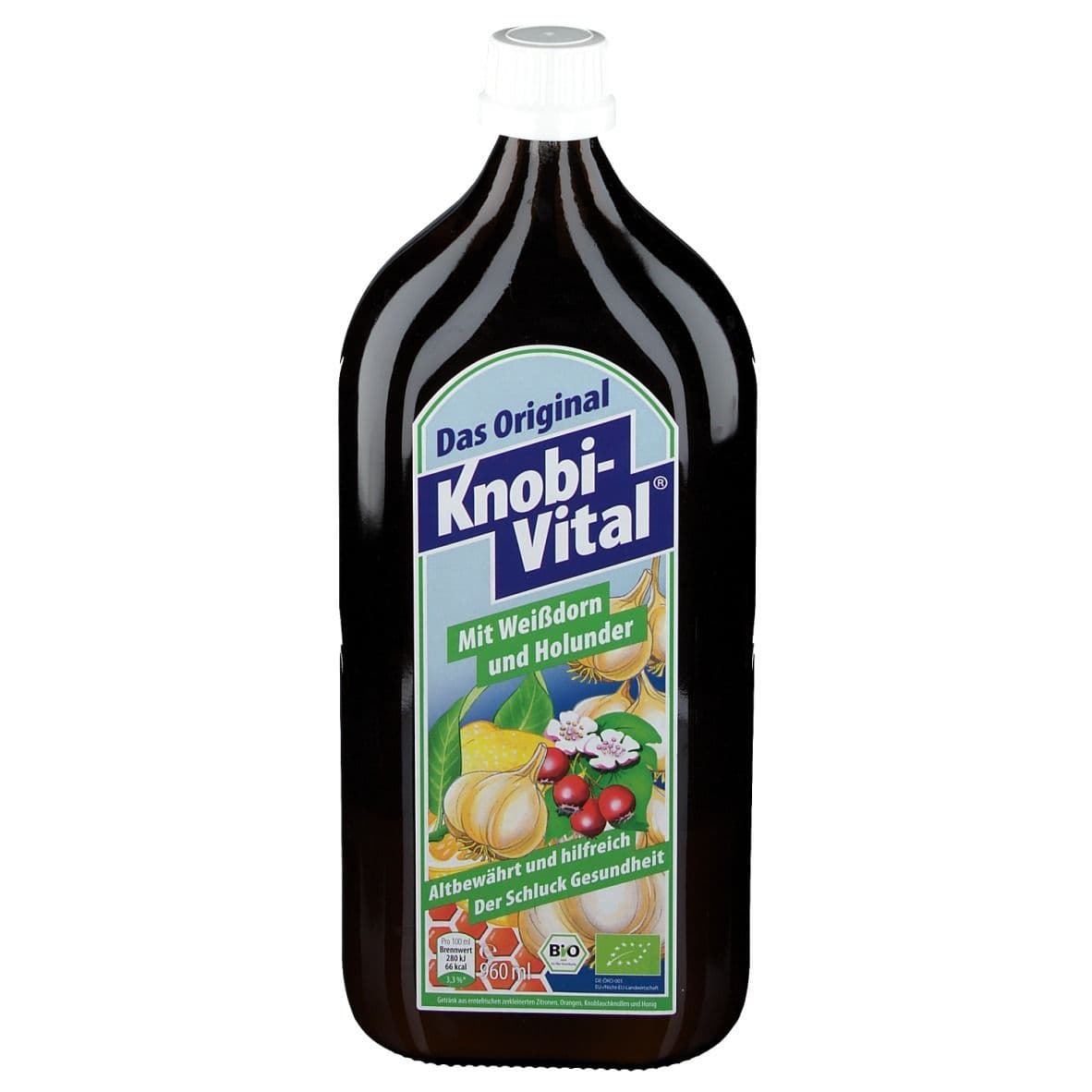 Knobivital Weissdorn+Holun Bio 960 ml Flaschen