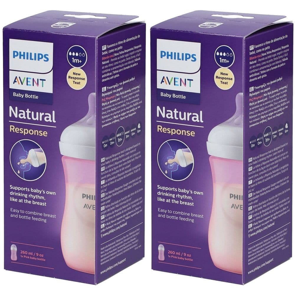 Philips Avent Natural Response Zuigfles Roze Scy903/11 x2 2x1 St Flaschen