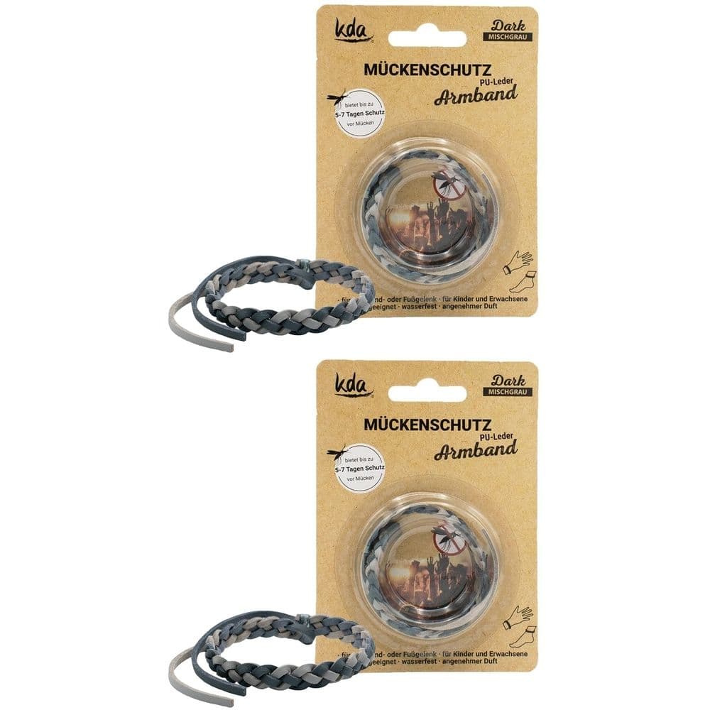 Mückenschutz Armband PU-Leder mischgrau KDA 2x 2x1 St