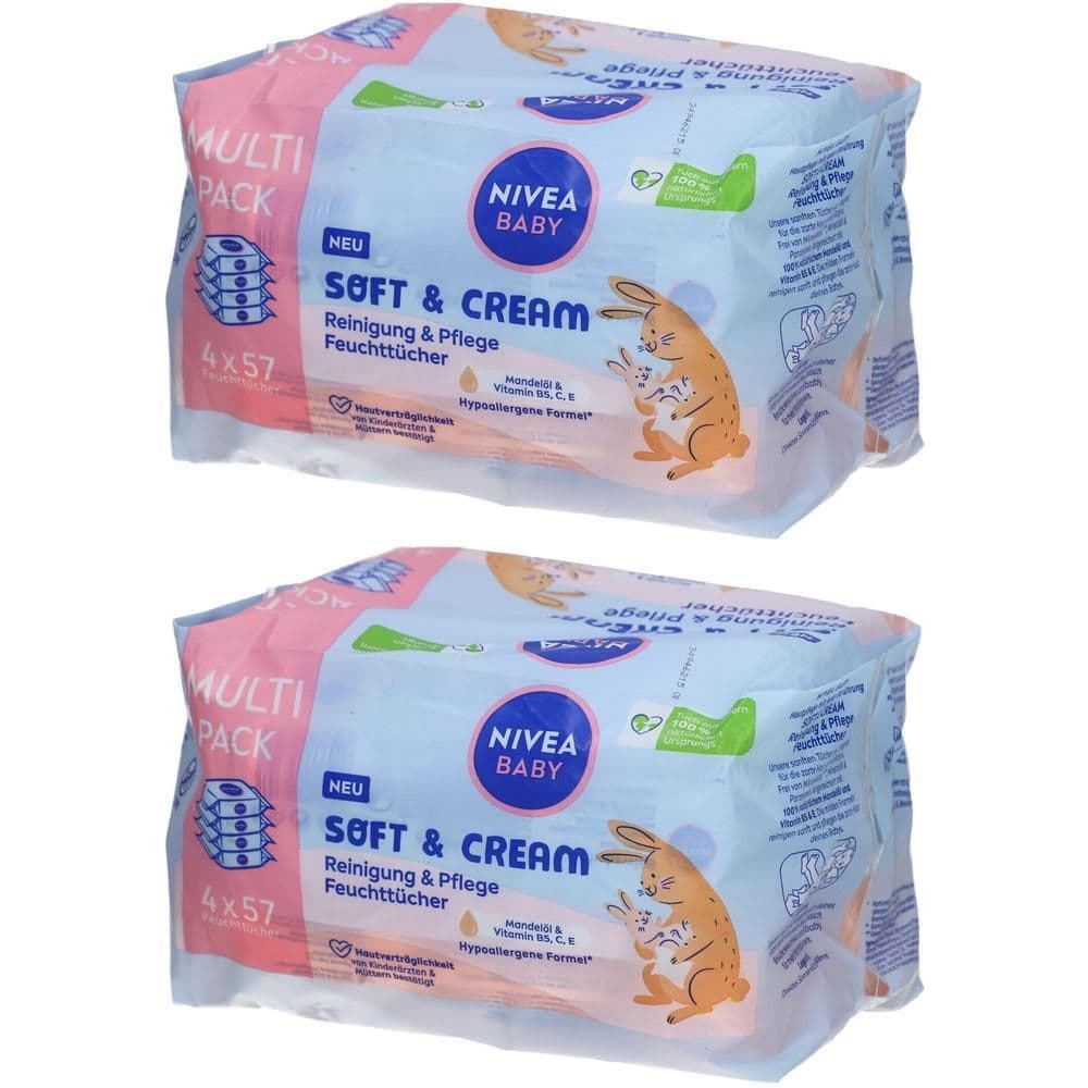 Nivea Baby Soft & Cream Pflege Feuchttücher 2x 2x4x57 St Tücher