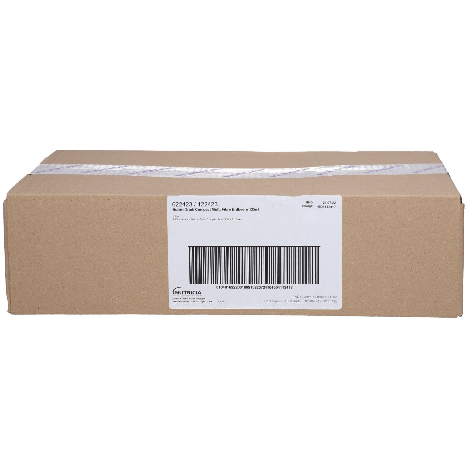 Nutrinidrink Compact MultiFibre Erdbeere 8x4x125 ml Flüssigkeit