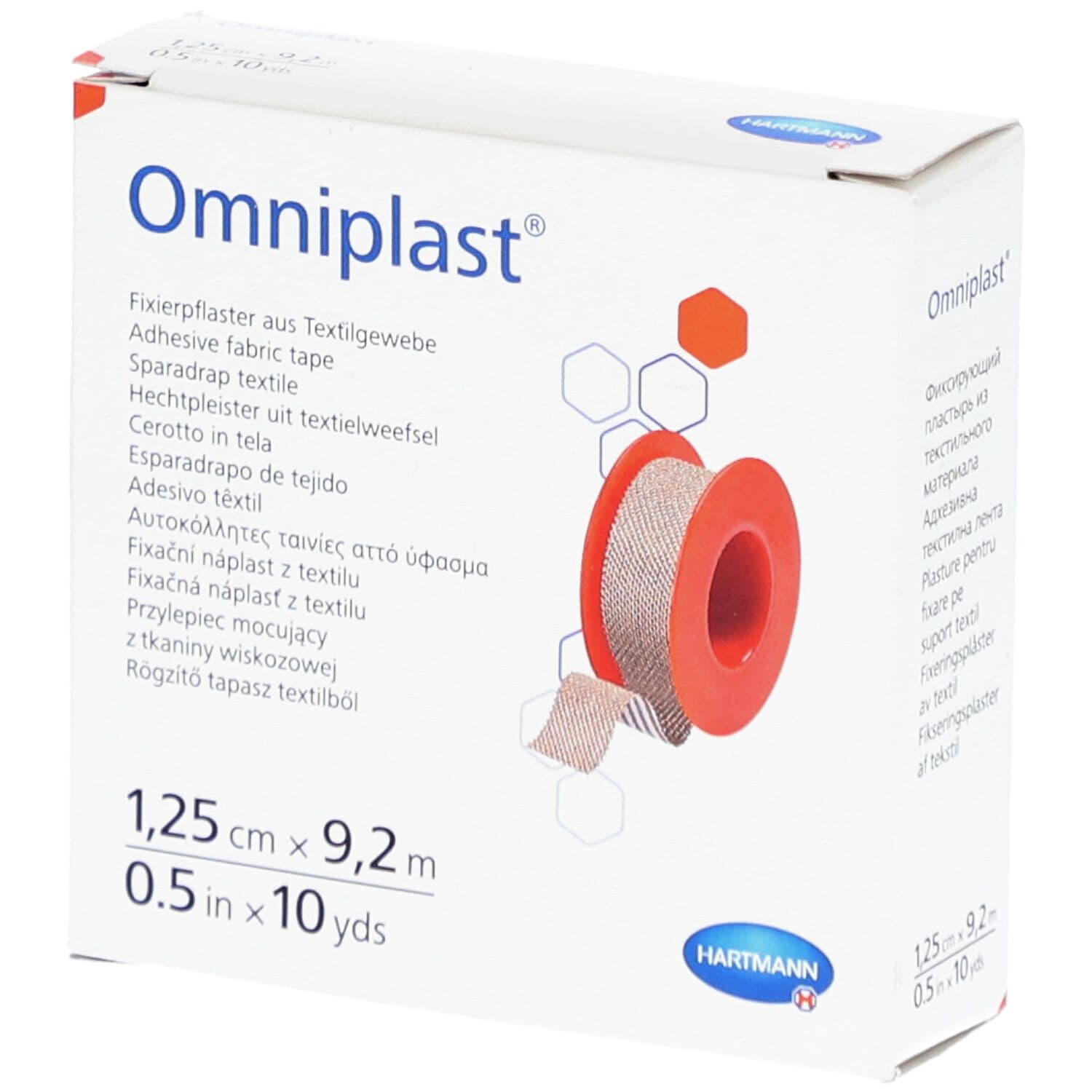 Omniplast Fixierpflaster Textilgew.1,25 cmx9,2 m 1 St Pflaster