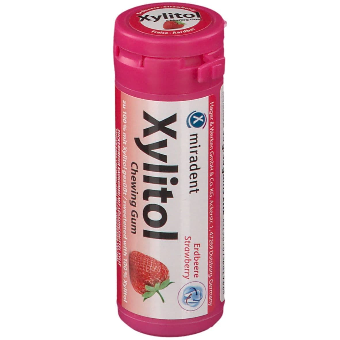 Miradent Xylitol Kaugummi Erdbeere 30 g