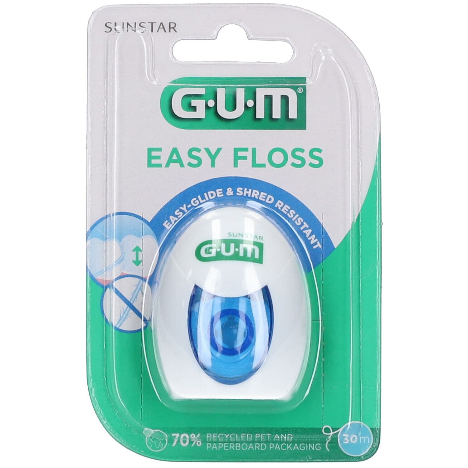 GUM Easy Floss Zahnseide gewach.30 m Ptfe Zahnband 1 St