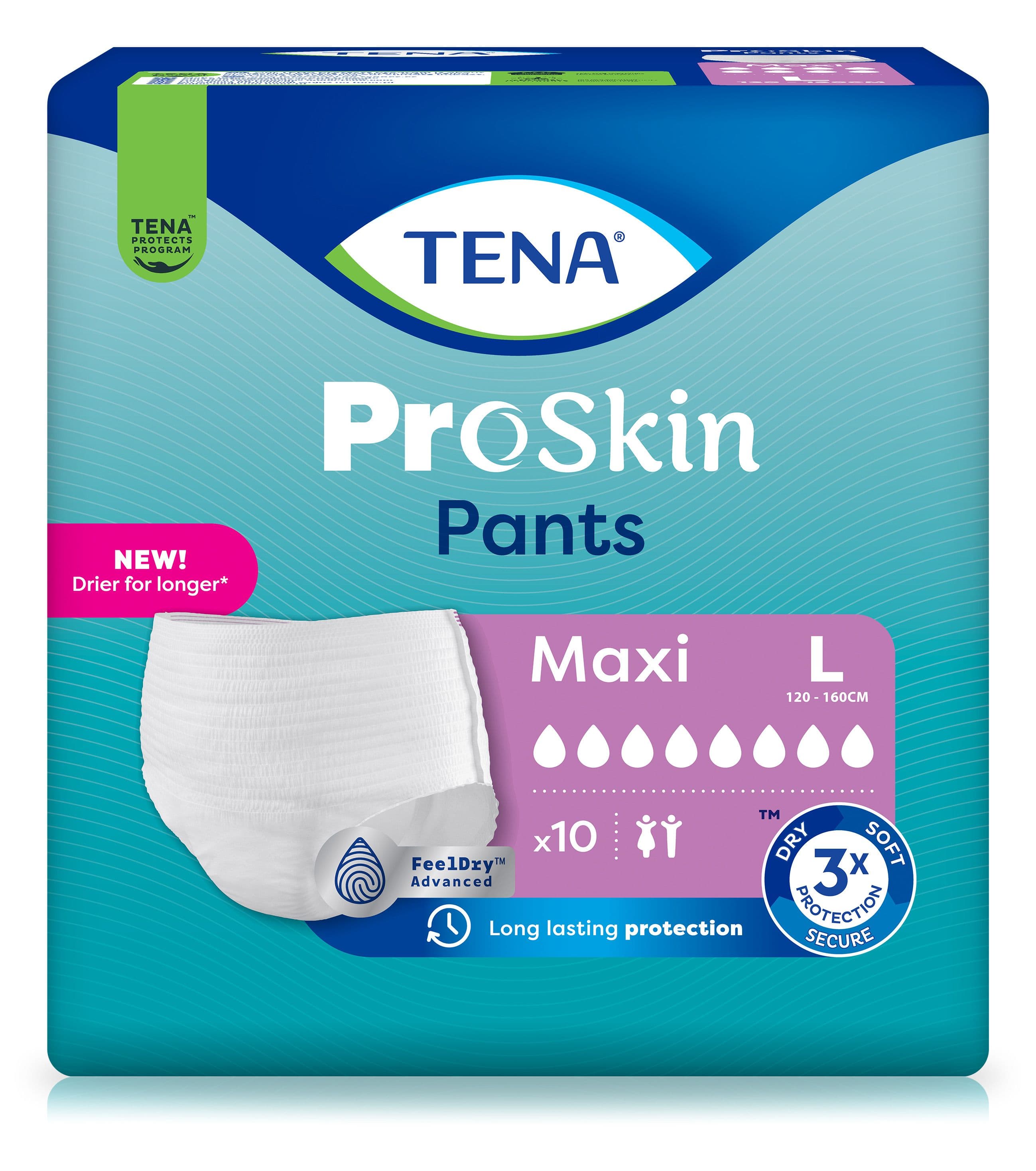 Tena Pants Maxi L bei Inkontinenz 10 St Einweghosen