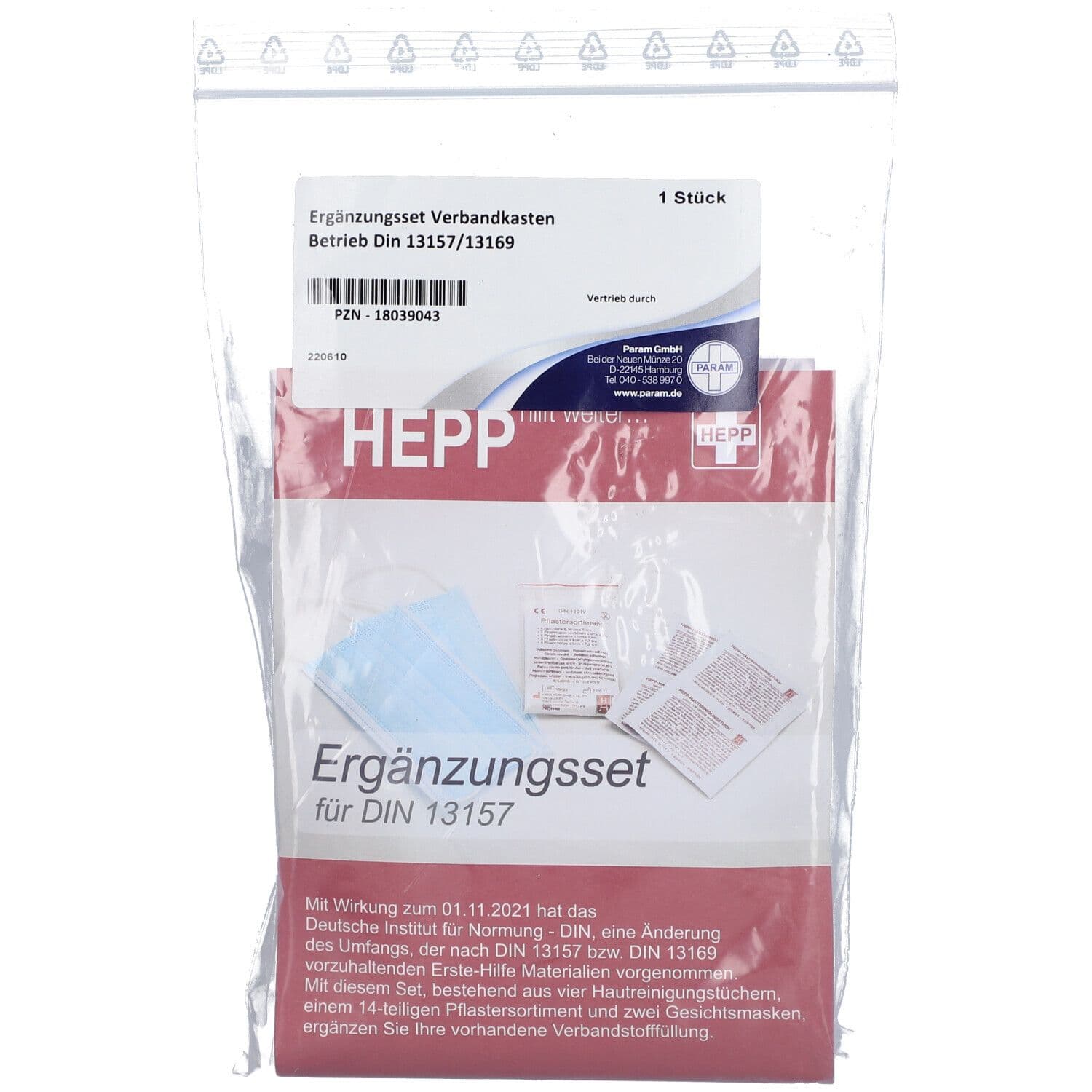 Verbandkasten f.Betriebe 13157/13169 Ergänzungsset 1 St Kombipackung