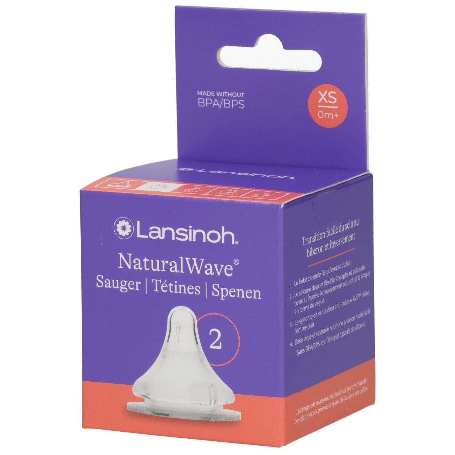 Lansinoh NaturalWave Sauger XS 2 St
