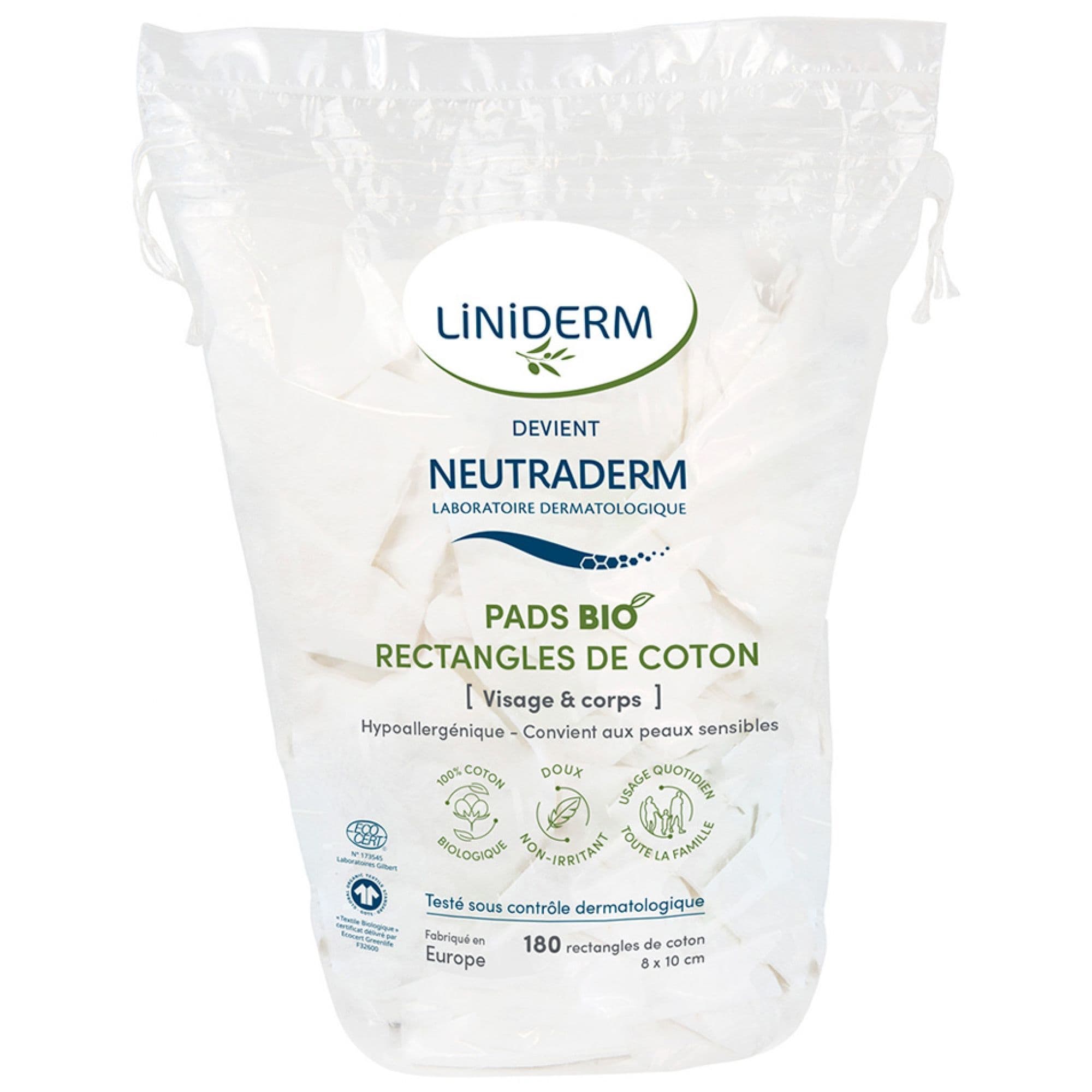 Neutraderm Pads Rechteckige Wattepads 180 Stück 23,5x6x37,5 cm
