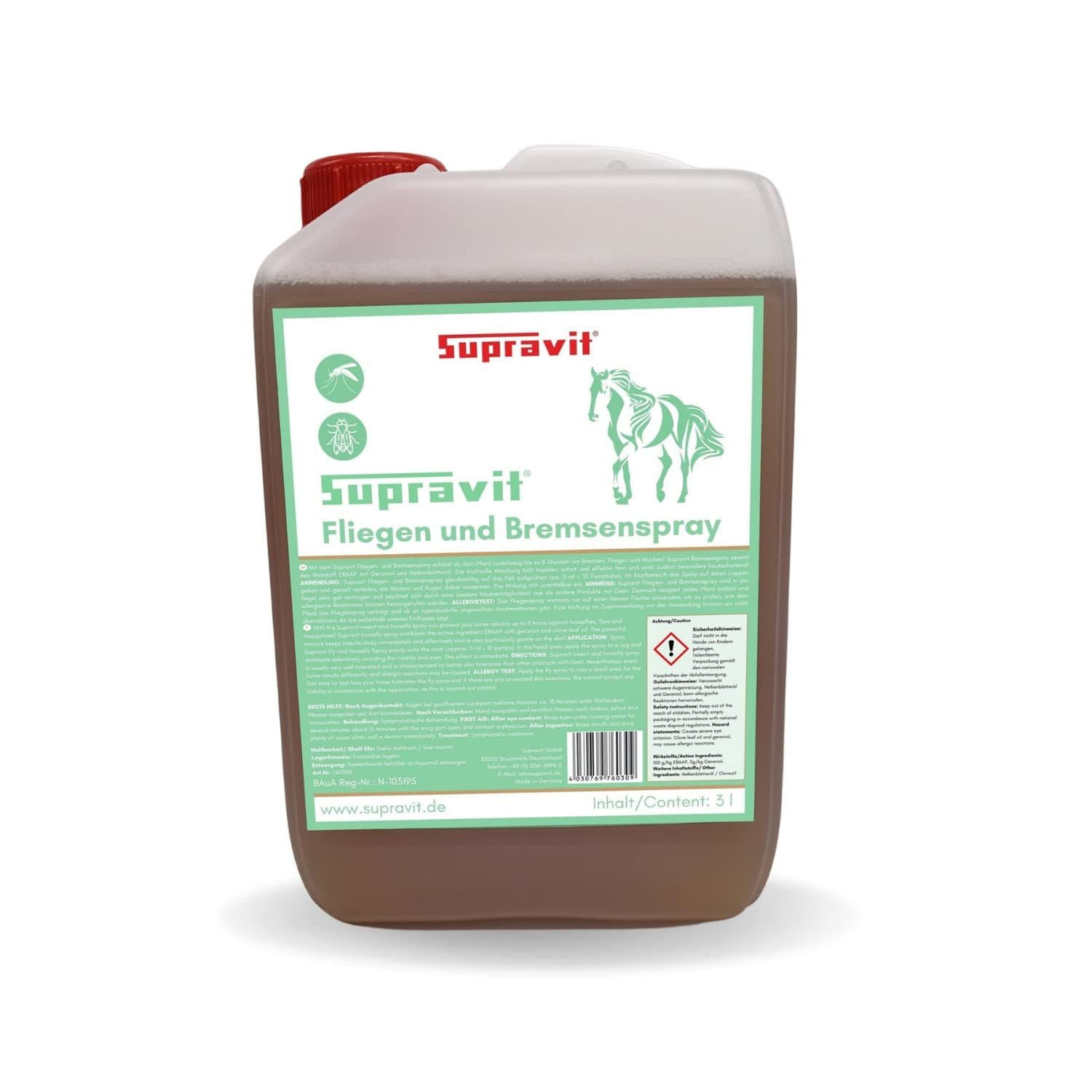 Supravit Bremsen & Fliegenspray Pferd | Effektiver Insektenschutz 3 l