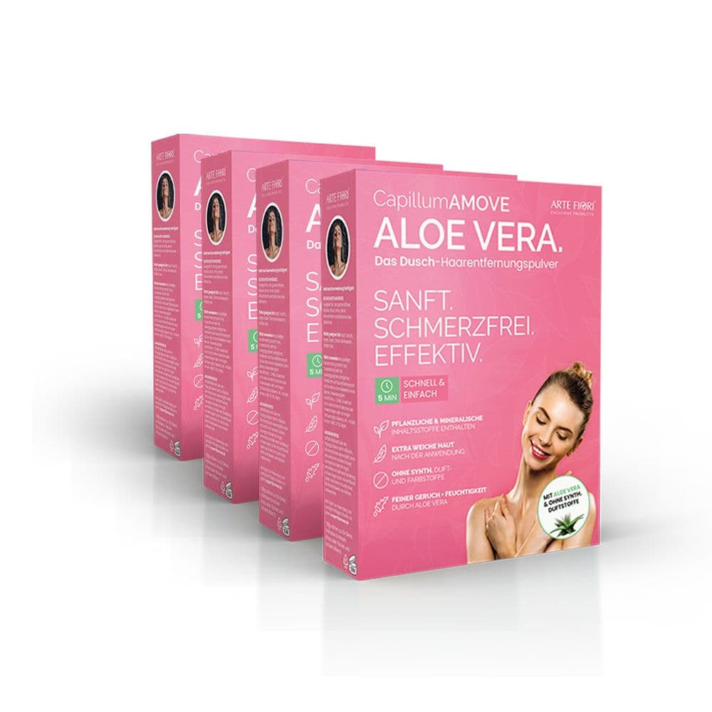 Capillum Amove Aloe Vera Enthaarungscreme Pulver Schmerzfrei & Geruchlos Vorratspack 4x300g 1200 g