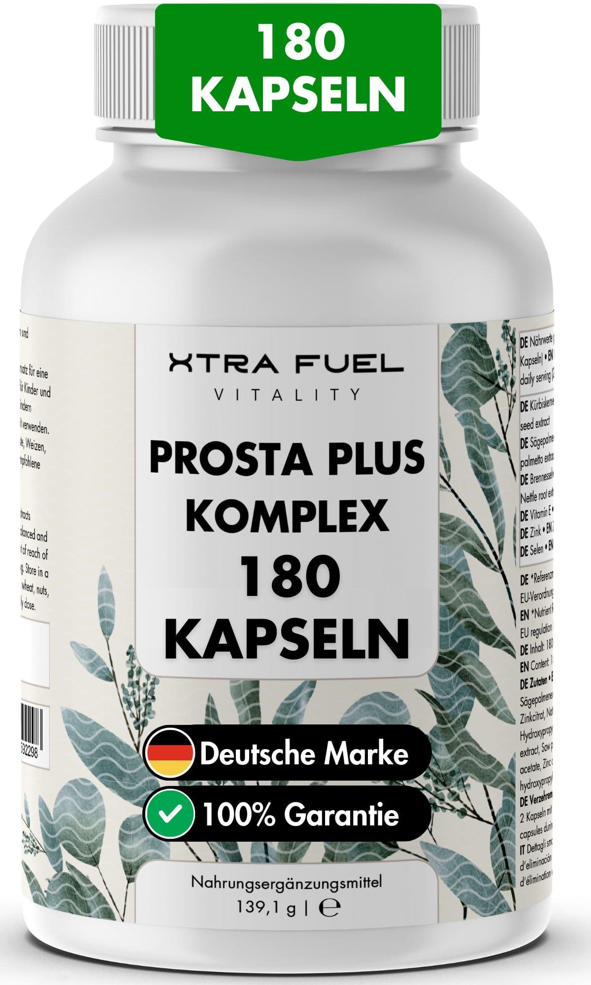 Xtra Fuel Prostata Kapseln - Prosta Plus Komplex mit Sägepalme, Kürbiskern & Brennnessel 139,1 g