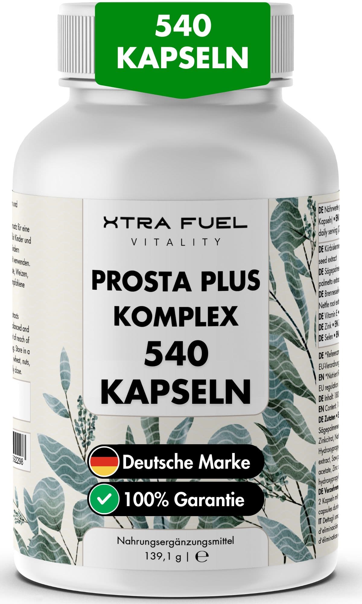 Xtra Fuel Prostata Kapseln - Prosta Plus Komplex mit Sägepalme, Kürbiskern & Brennnessel 417,3 g