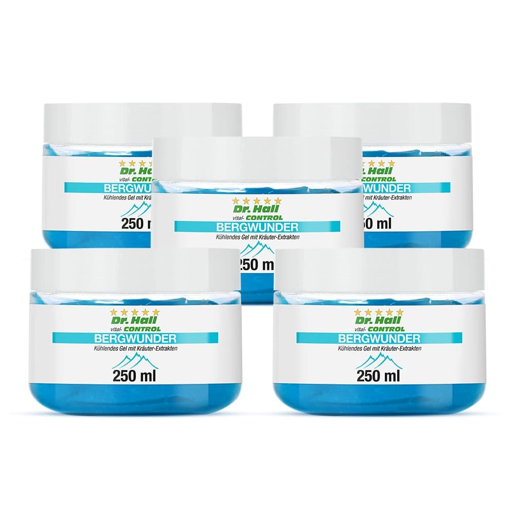 Dr. Hall Bergwunder, kühlendes Gel mit Kräuterextrakten, 5er Pack 1250 ml