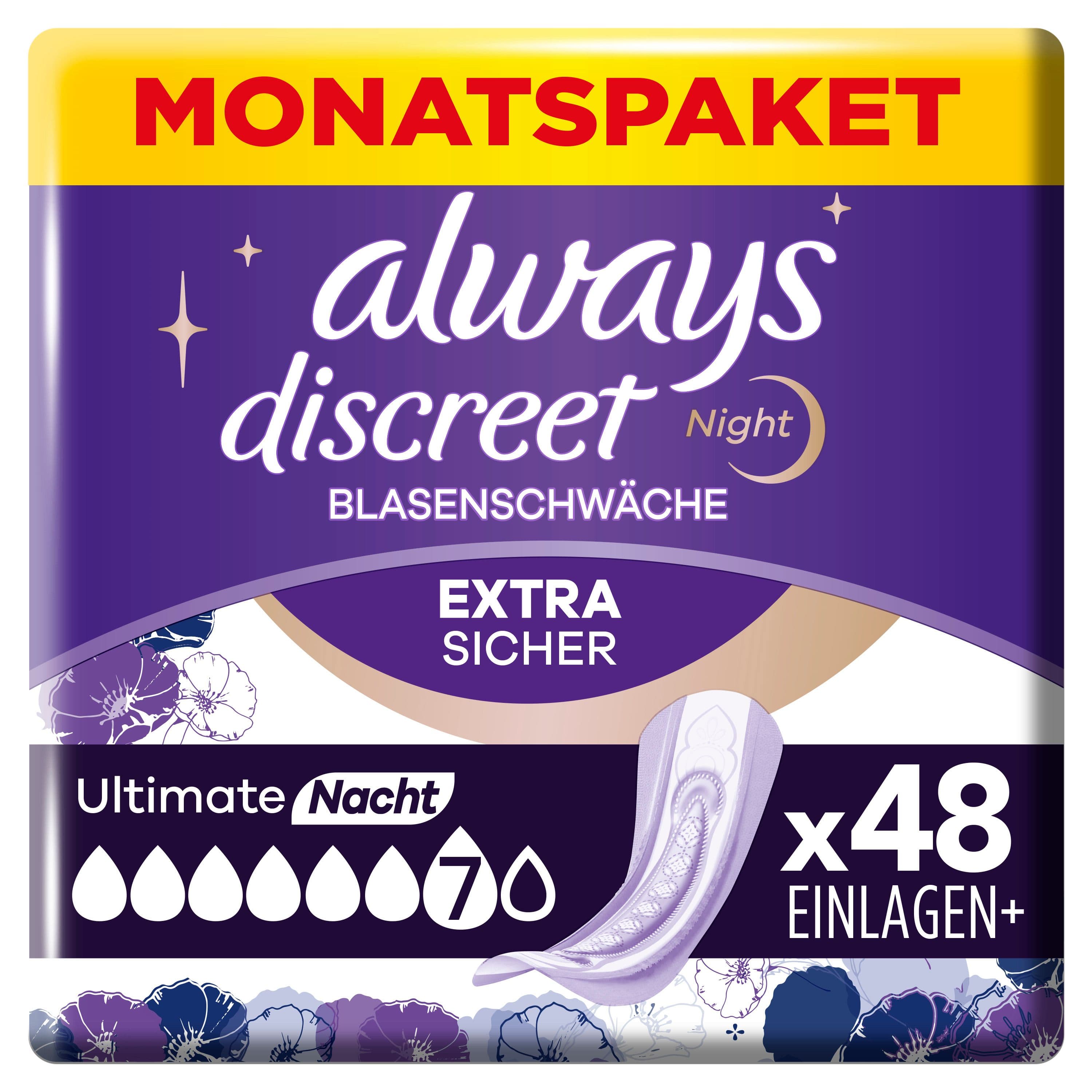 always - Inkontinenzeinlagen 'Discreet Ultimate Nacht' 48 St Inkontinenzslip