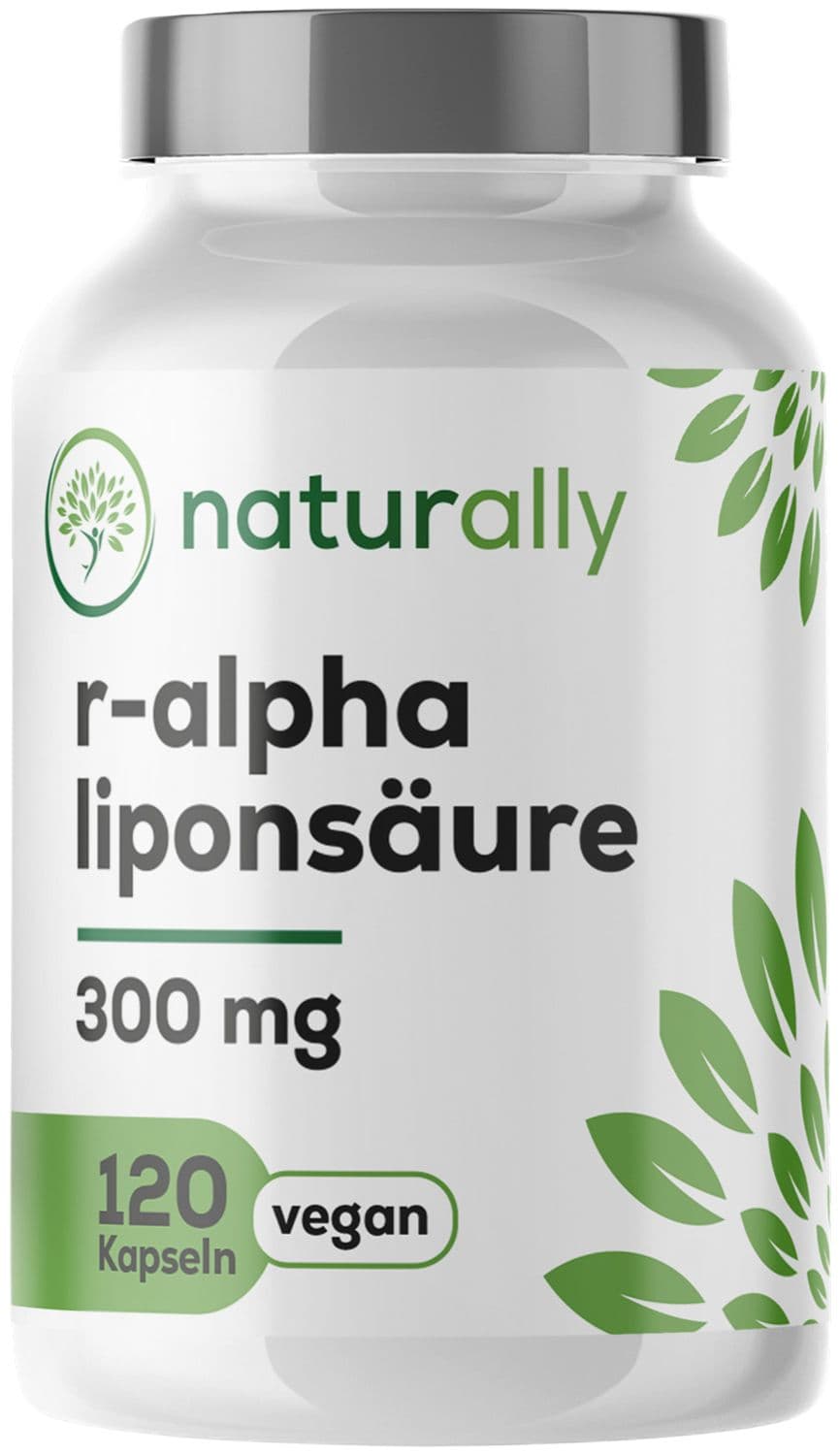 naturally R Alpha Liponsäure | 300 mg hochdosiert, hoch Bioverfügbar, vegan 120 St Kapseln
