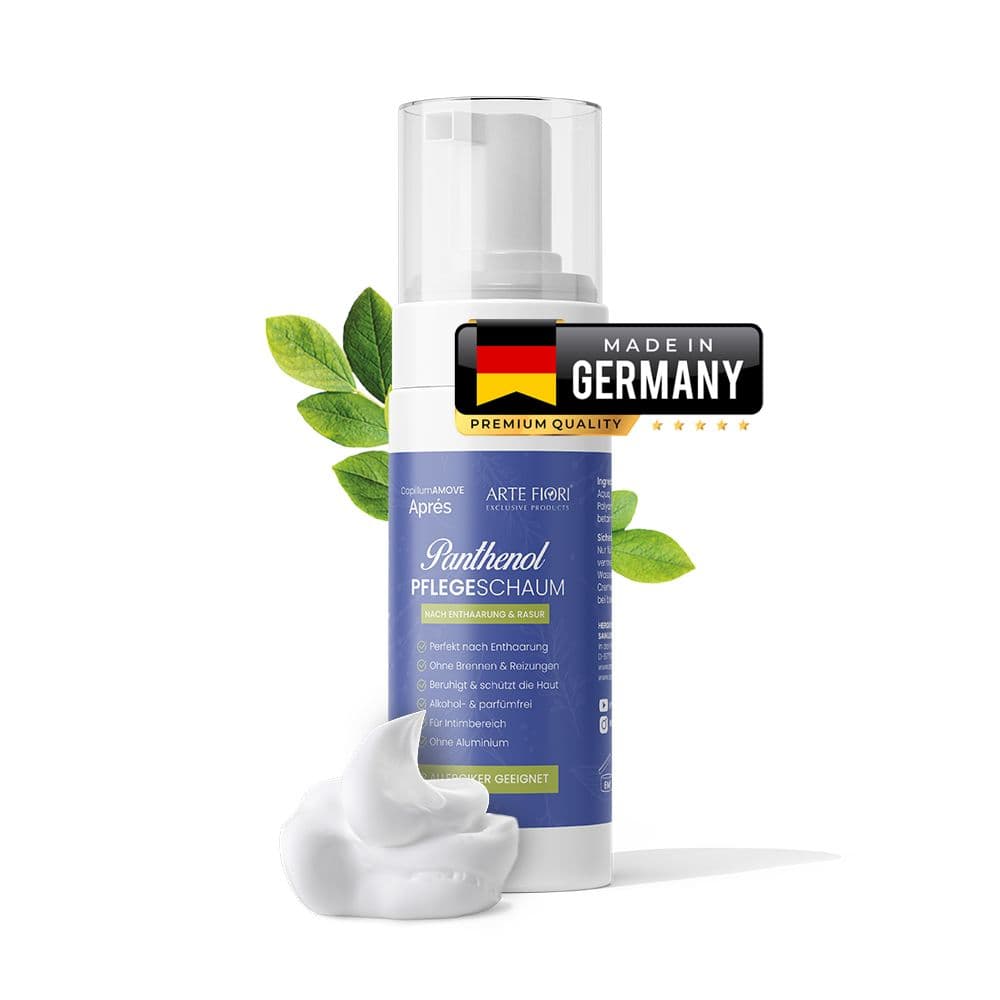 Arte Fiori® Après Panthenol Pflegeschaum nach Enthaarung & Rasur für Allergiker ohne Alkohol 100 ml Schaum