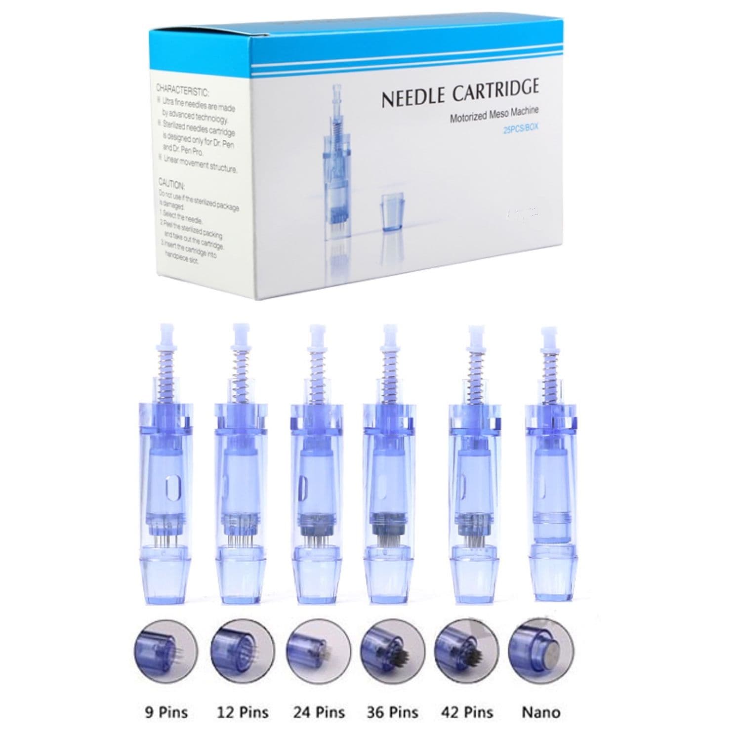 P-Beauty Dermapen Microneedling Ersatzköpfe für Gerät A1 10x9 St Kombipackung