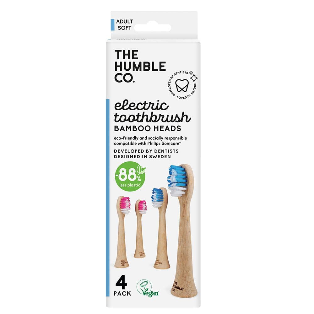 The Humble Co. Elektrische Aufsteckbürsten Bambus für Schallzahnbürsten 4 St