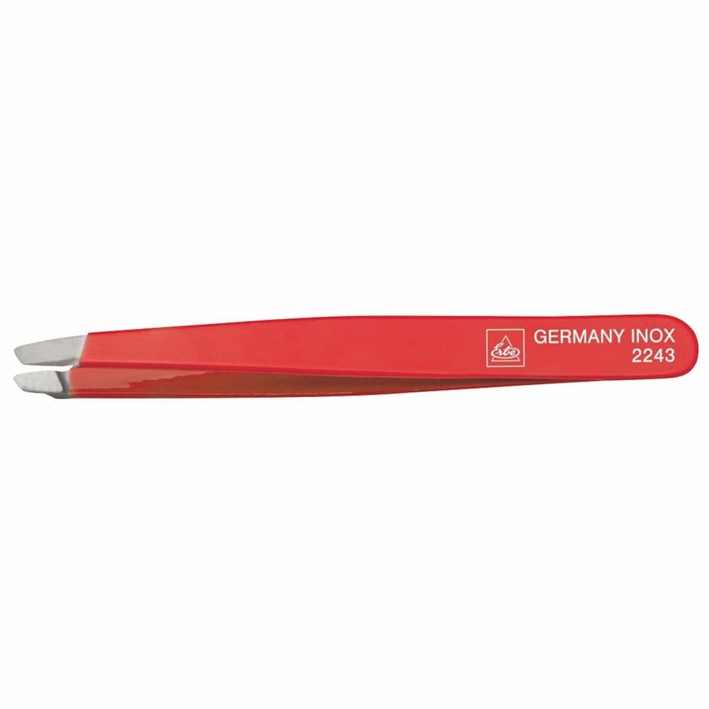 Erbe Pinzette color 9 cm rostfrei schräg rot 1 St
