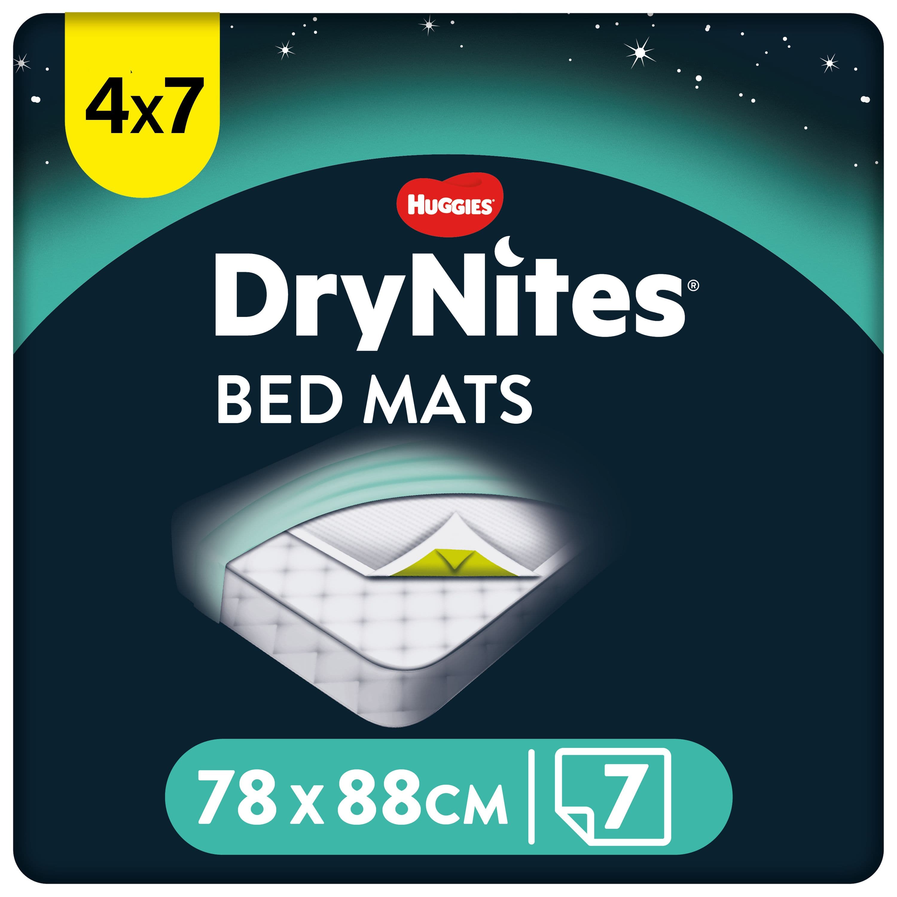Huggies DryNites Bed Mats Einweg Betteinlagen 78 x 88 cm Bettunterlagen 4x7 St Unterlagen