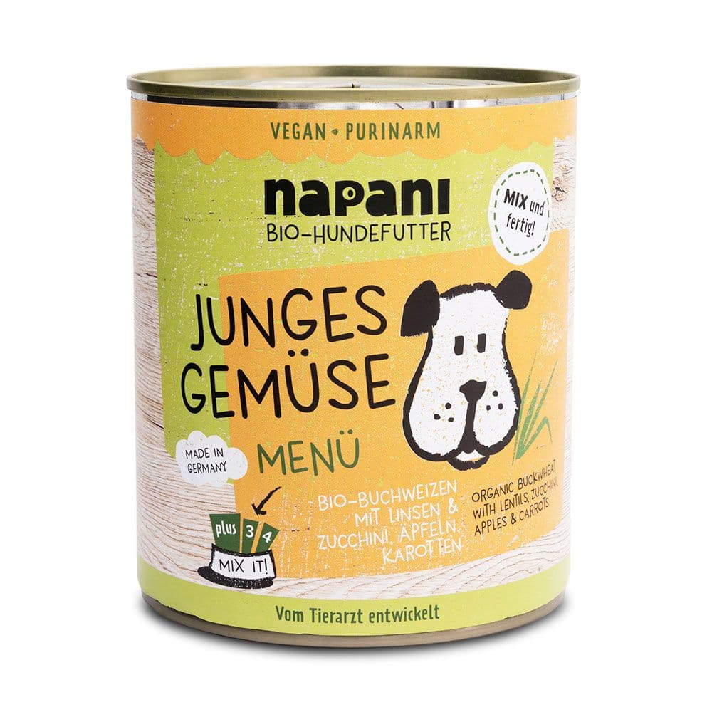 napani Bio Menü für Hunde Junges Gemüse 800 g Dose