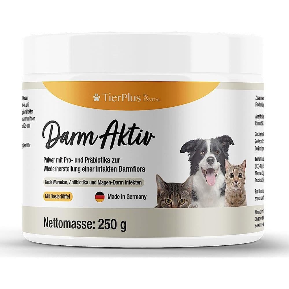 EXVital® Darm Aktiv Pulver für Hunde & Katzen, Probiotika Präbiotika 250 g