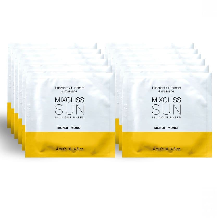 Mixgliss - Sun Monoi Silikonbasiertes Gleitgel 12 Einzelpackungen 48 ml