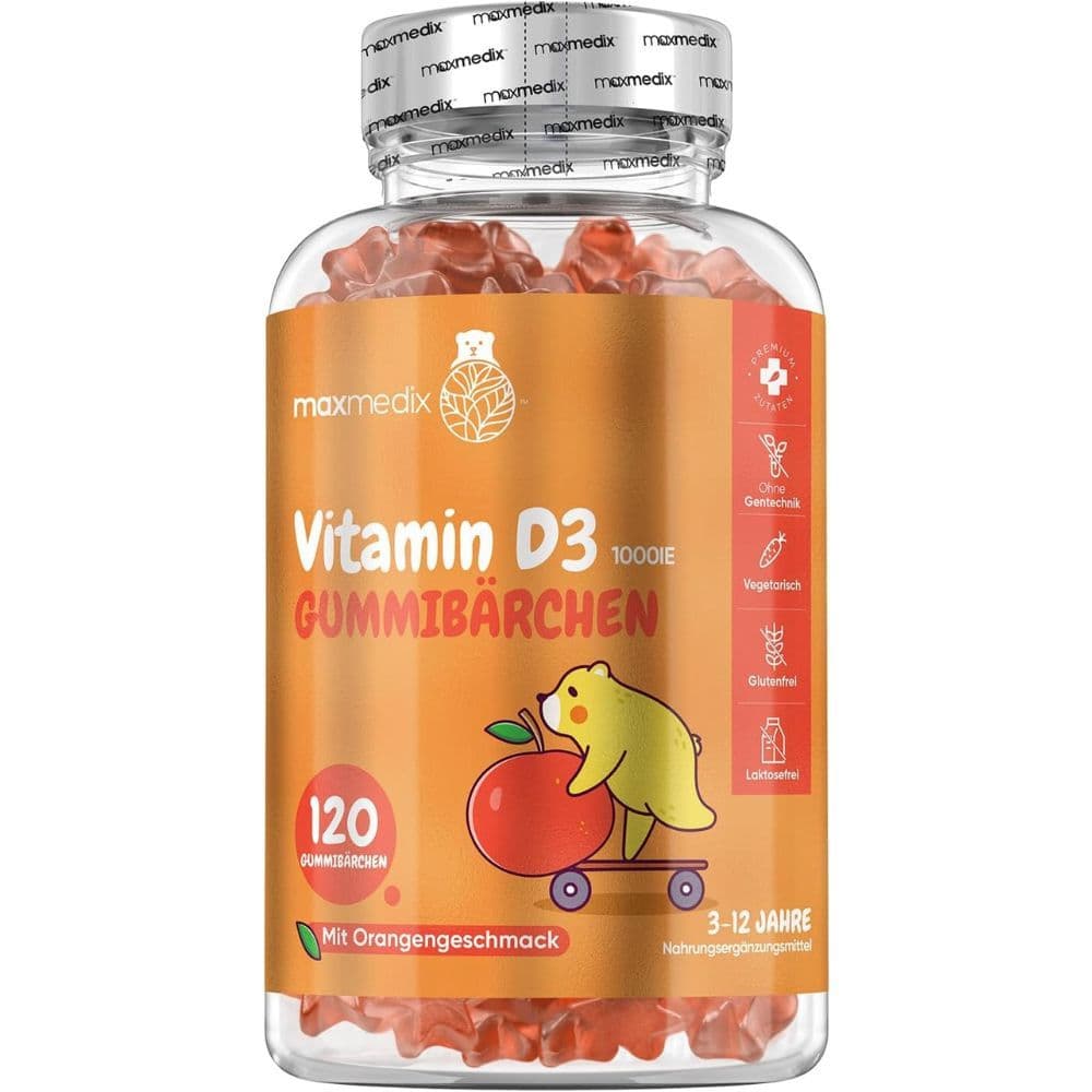 maxmedix Vitamin D3 Kinder Gummibärchen 1000 IE 120 St