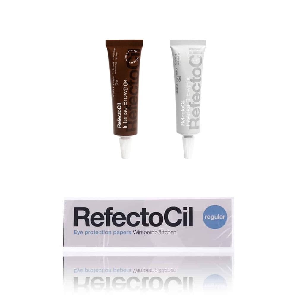 RefectoCil Intense Brow[n]s Base Gel Schokobraun & Activator Wimpernblättchen Set 15 ml Creme