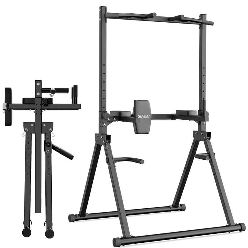 DH FitLife Faltbar Power Tower Dip Station mit Rückentrainer 1 St