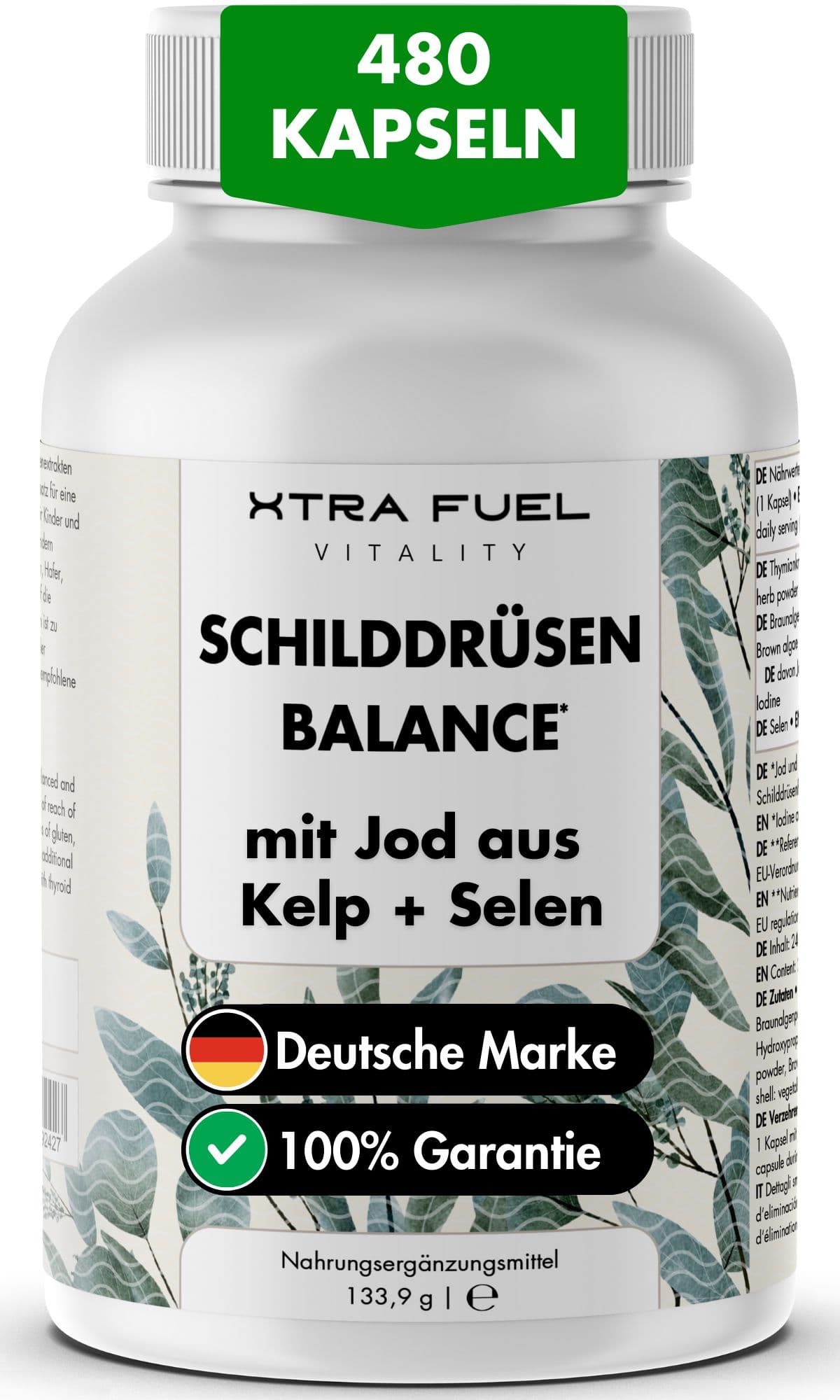 Xtra Fuel Schilddrüsen Balance - Jod (Kelp) Selen Komplex Schilddrüse Kapseln 268 g