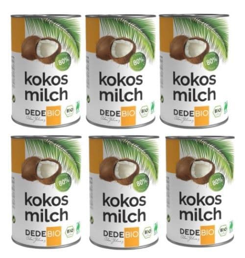 Dedebio Kokosmilch 6x400 ml Milch