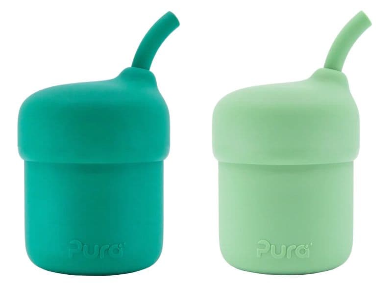 Pura my-my Silikon Strohhalmbecher 150ml 2er-Set Mint & Moss 2 St