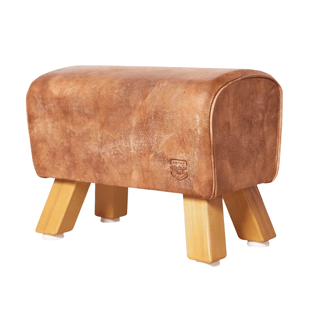 Turnbock mit Bezug aus echtem Rindsleder | 57,5 x 35 x 45 cm