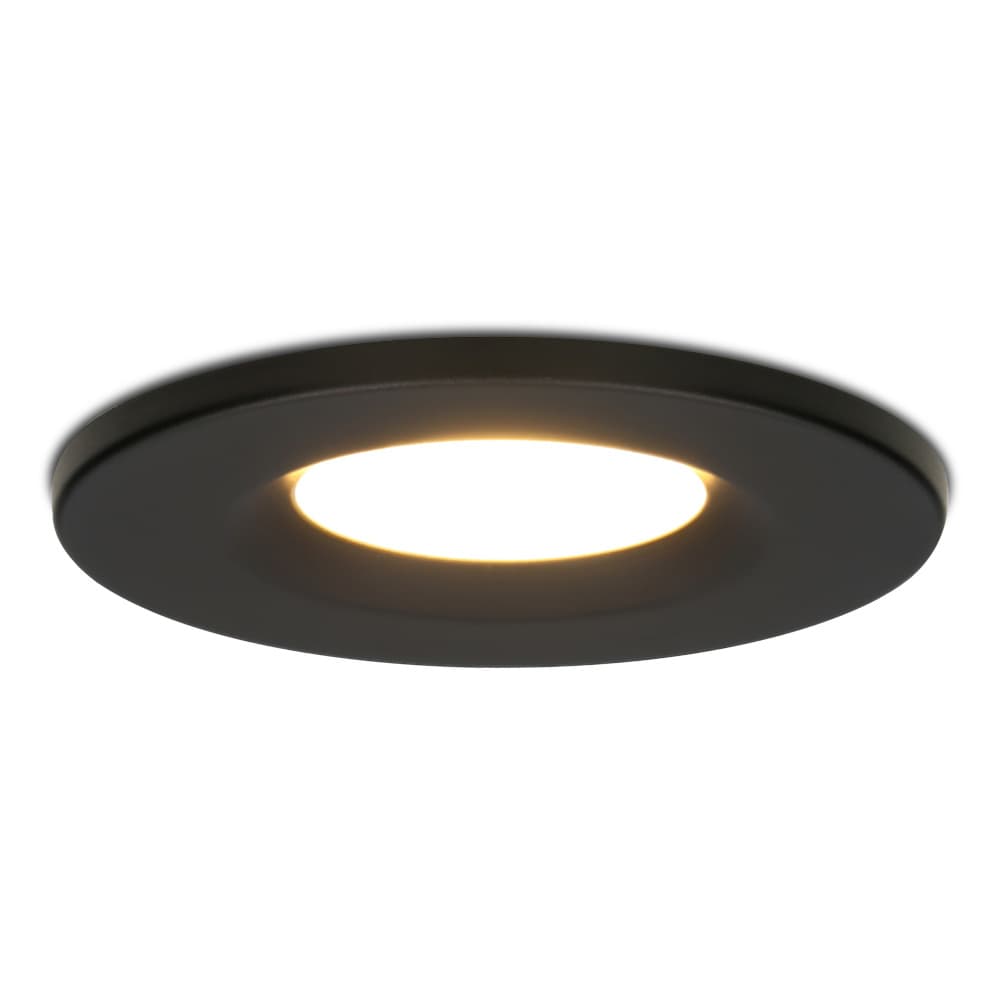 Hoftronic - Dimmbarer LED Einbaustrahler schwarz Venezia 6 Watt 2700K IP65