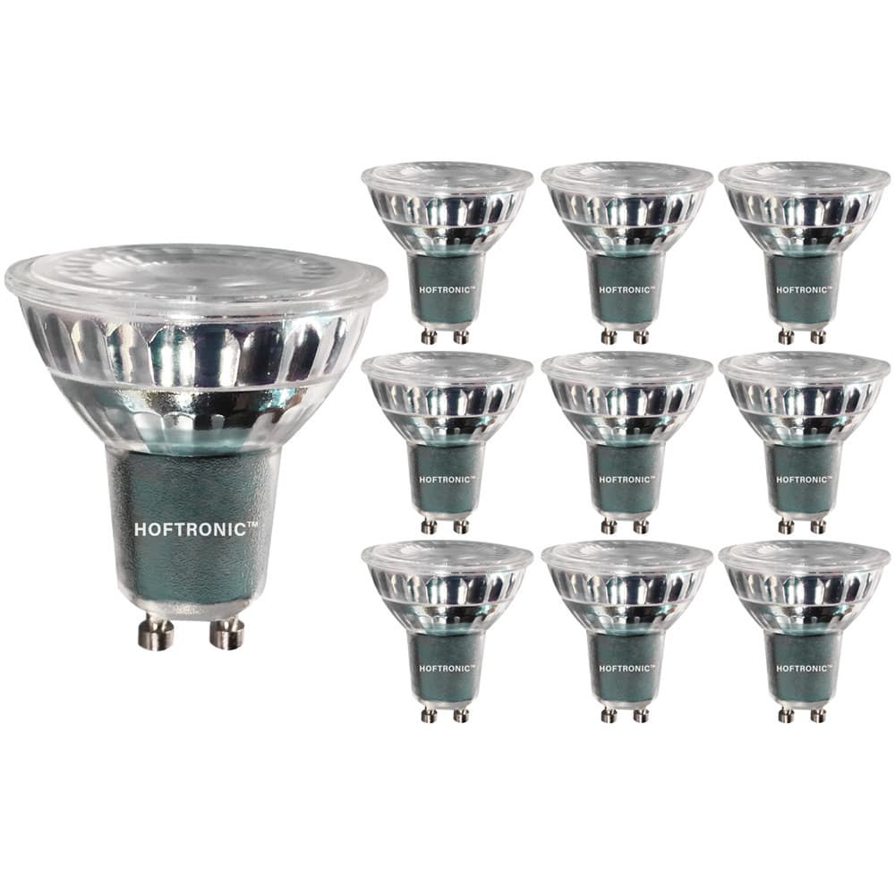 HOFTRONIC™ - Satz von 10 GU10 LED-Strahler 5 Watt Dimmbar 4000K Neutralweiß (ersetzt 50W)