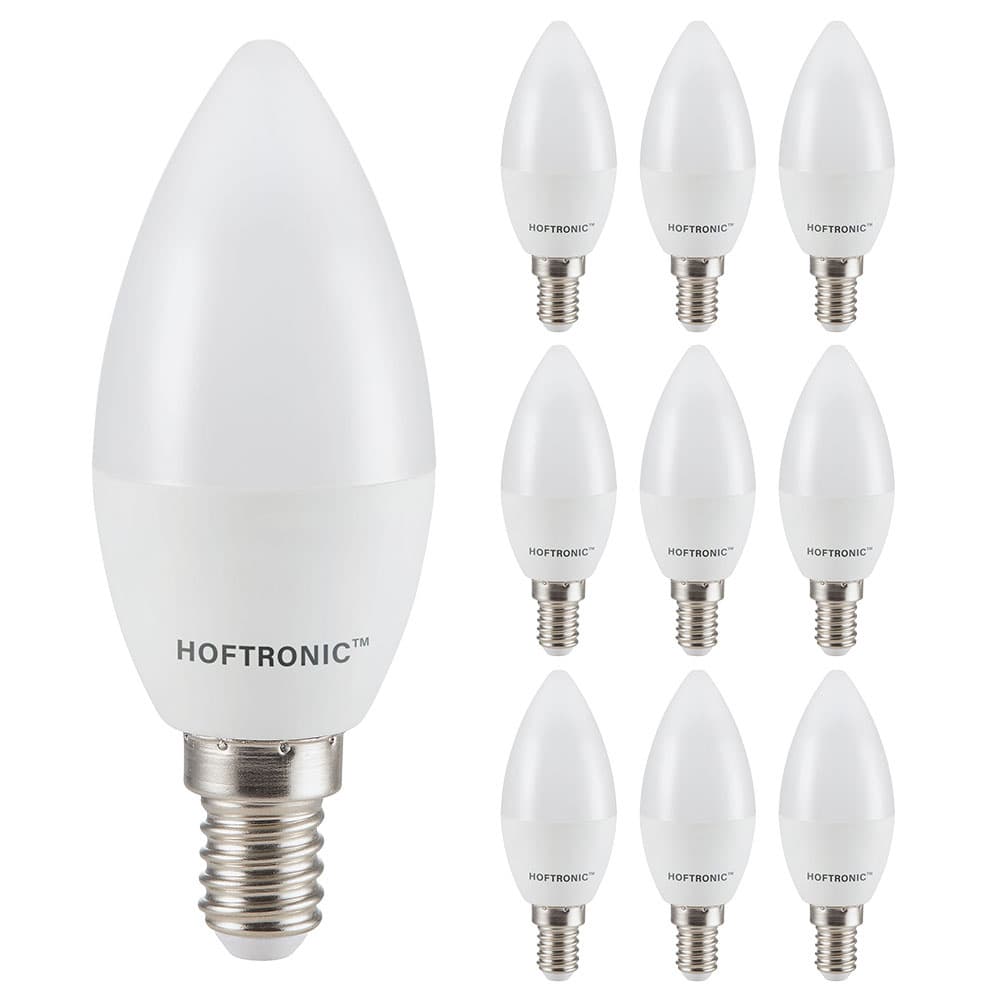 HOFTRONIC™ - 10x LED E14 Glühbirne - 2,9 Watt 250 Lumen - 2700K warmweißes Licht - Kleine Fassung - Ersetzt 35 Watt - C37 Kerzenlampe